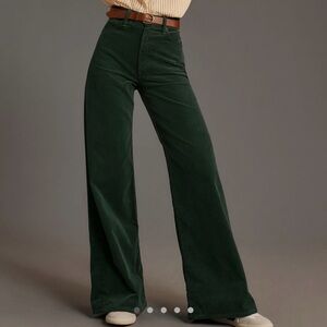 MOTHER Dark Green Corduroy Pants
